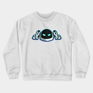 astronaut head carrying two space guns vector character Crewneck Sweatshirt